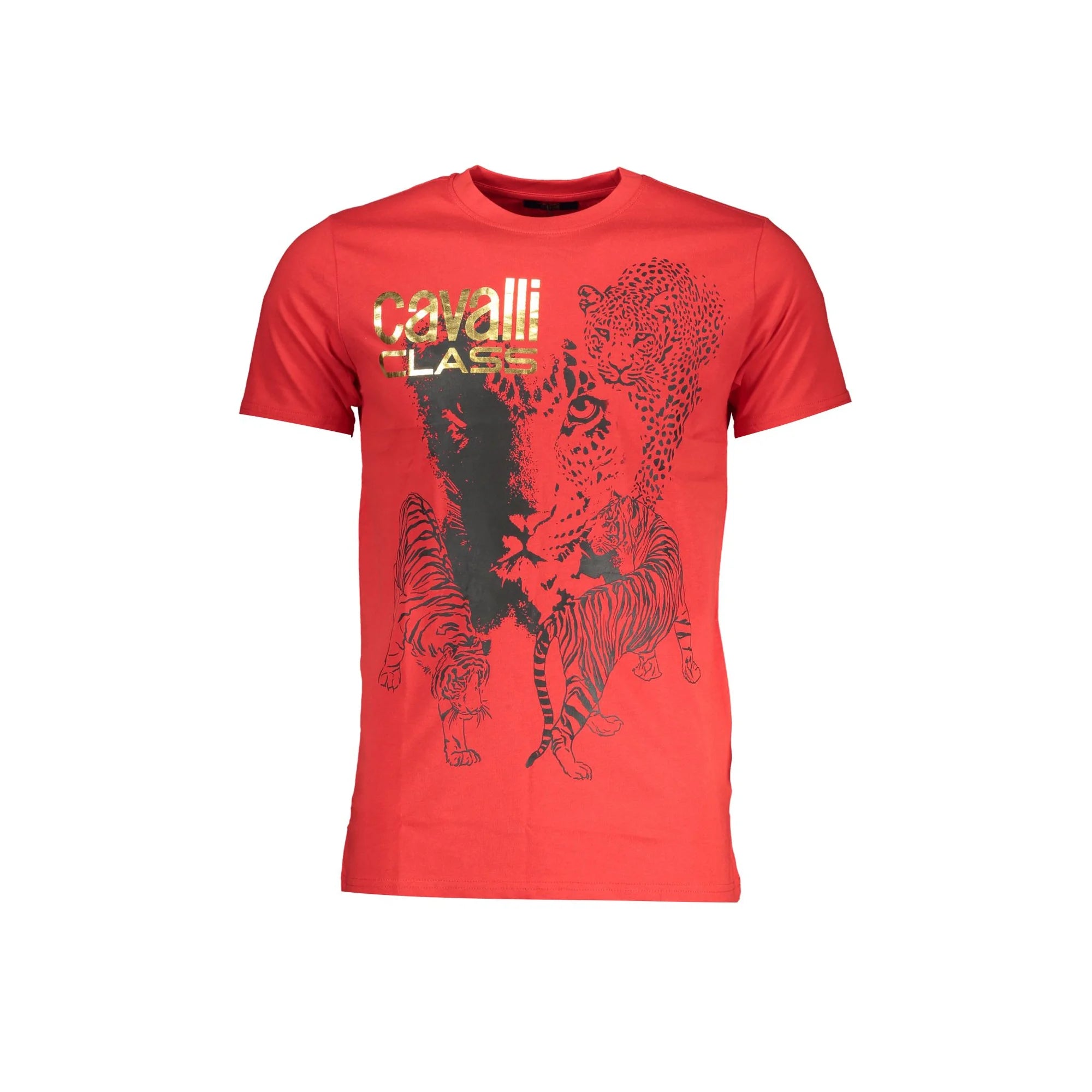 Cavalli Class T-Shirt Maniche Corte Uomo Rossa Stampa Rosso - foto prodotto
